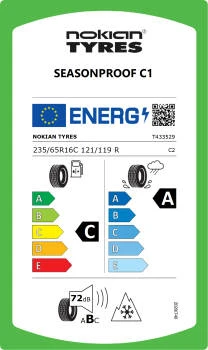 Nokian Tyres 235/65 R16 C121/119R Seasonproof C1 Dört Mevsim Lastiği ( Üretim Yılı: 2025 ) - 4