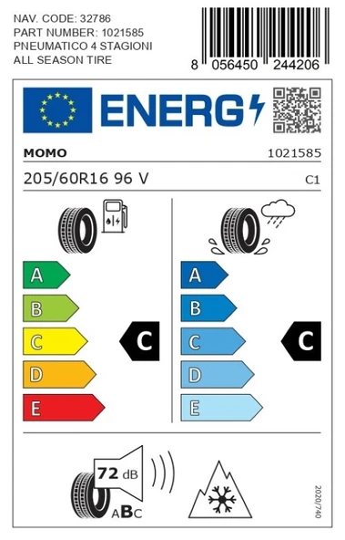 Momo 205/60 R16 96V XL M4 Four Season Oto Dört Mevsim Lastiği ( Üretim Yılı: 2025 ) - 4