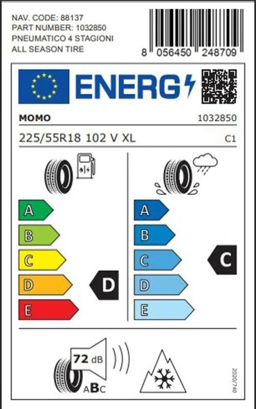 Momo 225/55 R18 102V XL M4 Four Season Oto Dört Mevsim Lastiği ( Üretim Yılı: 2025 ) - 4