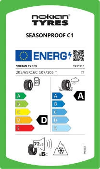 Nokian Tyres 205/65 R16 C107/105T Seasonproof C1 Dört Mevsim Lastiği ( Üretim Yılı: 2025 ) - 4