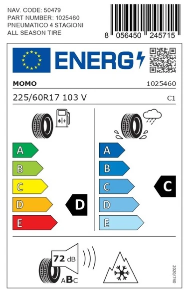 Momo 225/60 R17 103V XL M4 Four Season Oto Dört Mevsim Lastiği ( Üretim Yılı: 2025 ) - 4