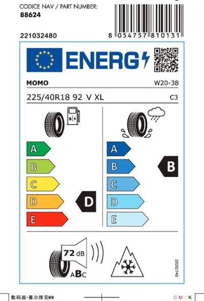 Momo 225/40 R18 92V XL North Pole W-20 Kış Lastiği ( Üretim Yılı: 2025 ) - 5