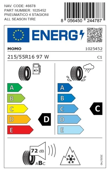 Momo 215/55 R16 97W XL M4 Four Season Oto Dört Mevsim Lastiği ( Üretim Yılı: 2025 ) - 4