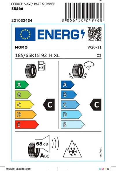 Momo 185/65 R15 92H XL North Pole W-20 Kış Lastiği ( Üretim Yılı: 2025 ) - 5