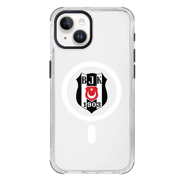 iPhone 15 Beşiktaş Magsafe Logo Şeffaf Telefon Kılıfı