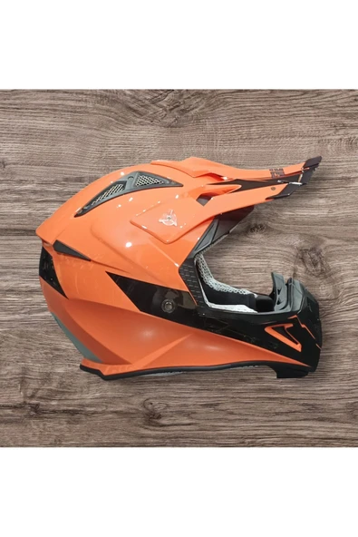 Free-M ENDURO - CROSS TURUNCU MOTOSİKLET KASKI - 4