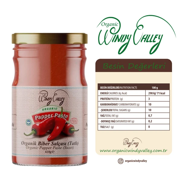 Organik Biber Salçası (Tatlı) (610 gr)   İlave tuz içermez - 3