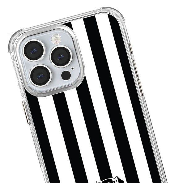 iPhone 16 Beşiktaş Çubuklu Logo Şeffaf Telefon Kılıfı - 2