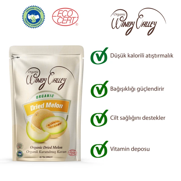 Organik  Kavun Cipsi (20 gr) - Resim 2