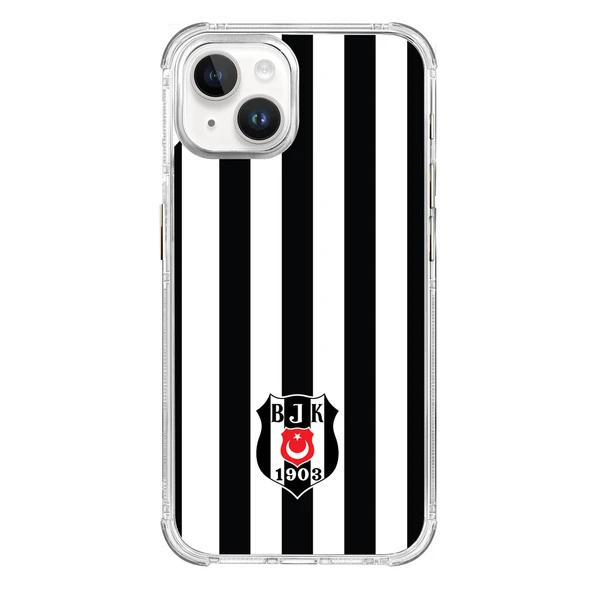 iPhone 15 Pro Beşiktaş Çubuklu Logo Şeffaf Telefon Kılıfı