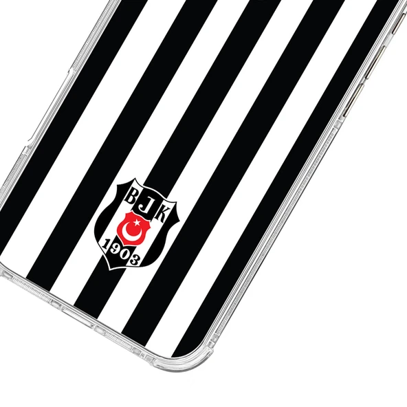 iPhone 16 Beşiktaş Çubuklu Logo Şeffaf Telefon Kılıfı - 3