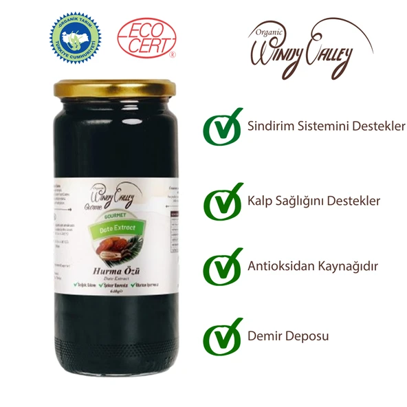 Gurme Hurma Özü (640 gr) Soğuk sıkım, Şeker ilavesiz, Gluten içermez - 3