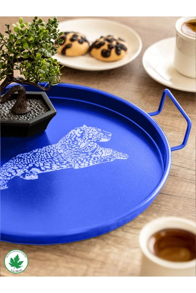 24cm Metal Kulplu Tepsi (Aslan Baskılı) - 3