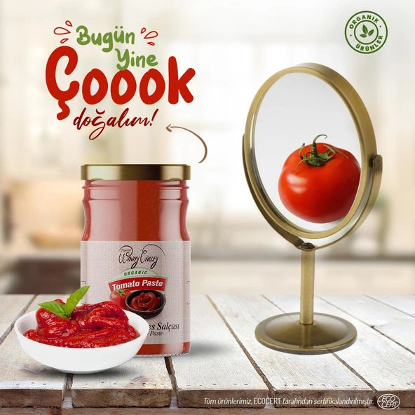 Organik Domates Salçası 2'li Paket  (650gr+650gr) İlave Tuz İçermez - 6