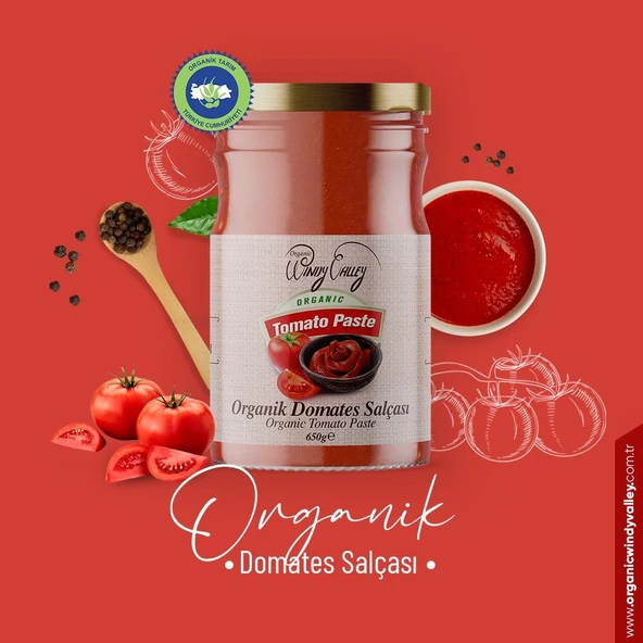 Organik Domates Salçası 2'li Paket  (650gr+650gr) İlave Tuz İçermez - 5