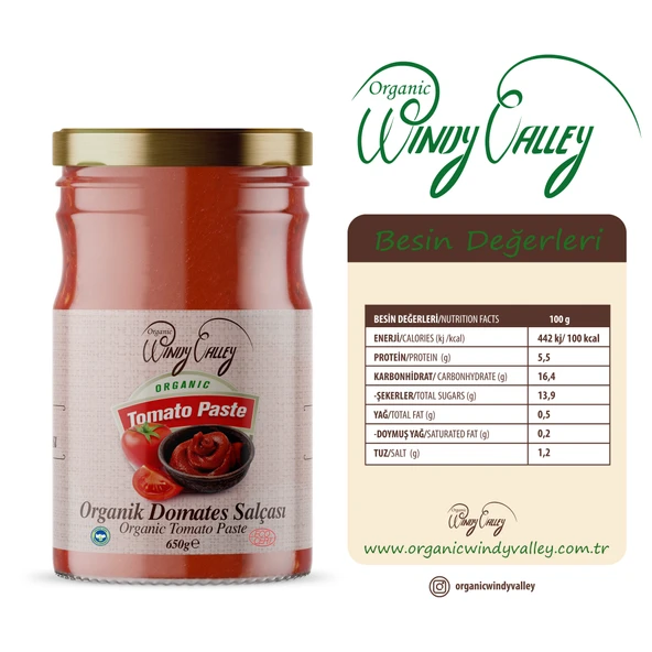 Organik Domates Salçası 2'li Paket  (650gr+650gr) İlave Tuz İçermez - 2