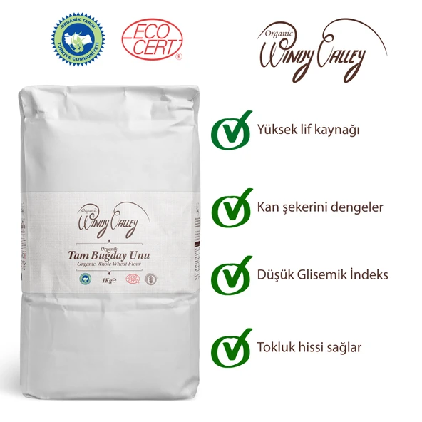 Organik Tam Buğday Unu (1 Kg) - Resim 2