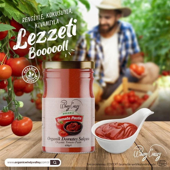 Organik Domates Salçası (650 gr) İlave tuz içermez - 8