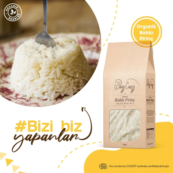 Organik Pilavlık Baldo Pirinç (750 gr) Yerli ürün - 5