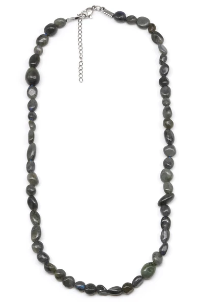 Labradorit ( Çelik Klipsli ) Doğal Taş Kolye Mercimek Kesim ürün görseli 1