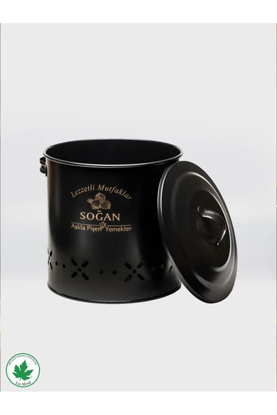 Lüx Metal Patates Soğanlık Kovası Sebze Saklama Kabı Siyah - 7