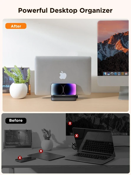 Joyroom Zs374 Dikey Laptop Telefon Ve Tablet Tutucu Masaüstü Organizer Stand - 2