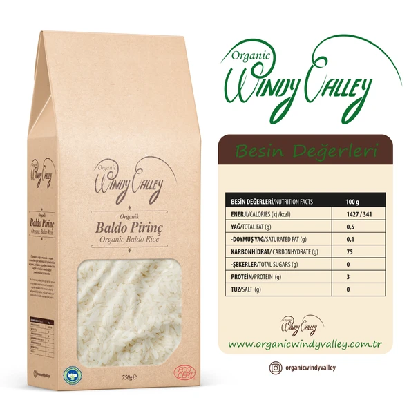 Organik Pilavlık Baldo Pirinç (750 gr) Yerli ürün - 3