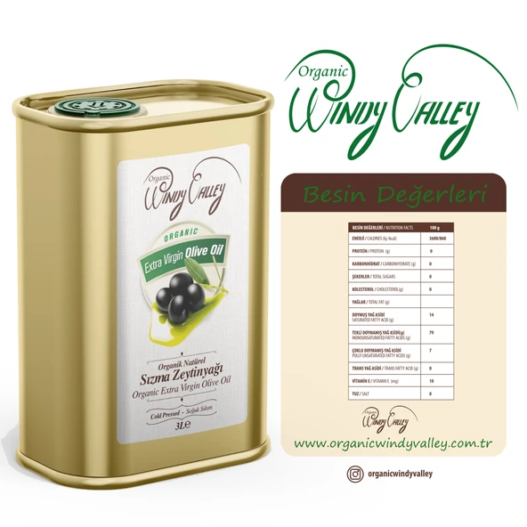 Organik Sızma Zeytinyağı Soğuk sıkım (3 Litre) Yüksek Polifenol - 3