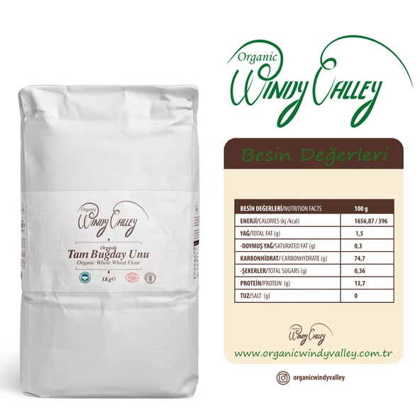 Organik Tam Buğday Unu (1 Kg) - Resim 3