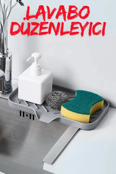 Mutfak ve Banyo Çok Amaçlı Kurutma Matı, Süzen Tepsi Silikon Sabunluk, Kaymaz süngerlik, Sabun Pedi