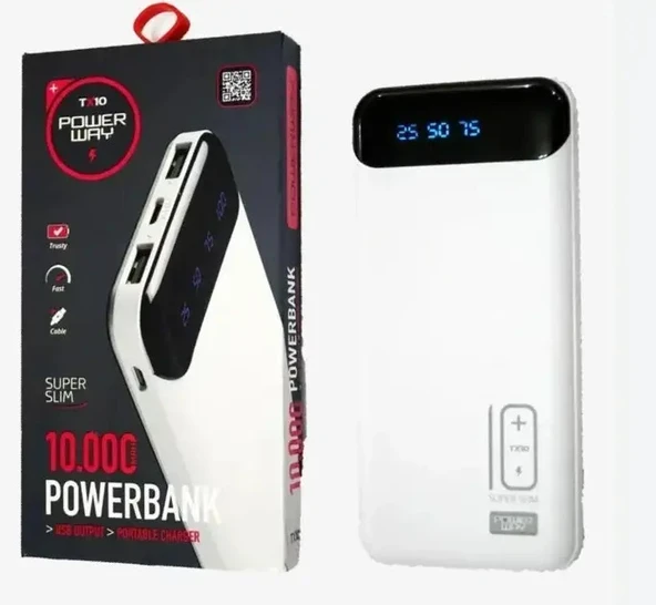 Powerway TX10 10000 Mah Dijital Göstergeli Taşınabilir Şarj Cihazı Powerbank - 4