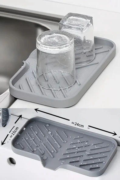 Mutfak ve Banyo Çok Amaçlı Kurutma Matı, Süzen Tepsi Silikon Sabunluk, Kaymaz süngerlik, Sabun Pedi - 4