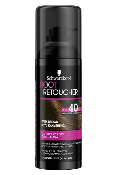 Schwarzkopf Root Retoucher Beyazları Anında Kapatıcı Sprey Koyu Kahverengi 120 ml - 2