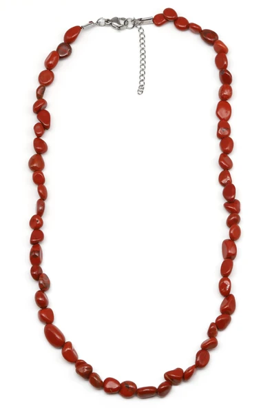 Jasper ( Çelik Klipsli ) Doğal Taş Kolye Mercimek Kesim ürün görseli