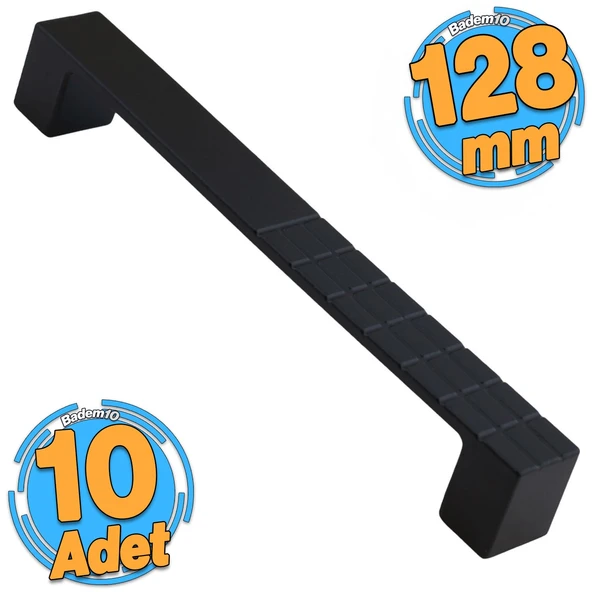 10 Adet Bihter Desenli Mobilya Mutfak Dolabı Çekmece Dolap Kulpu Kulpları Kulbu Siyah 128 Mm Metal