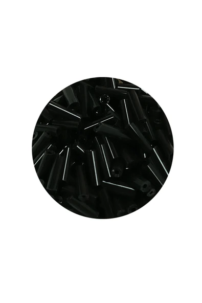 Uzun Boru Kesme Boncuk Çap 2mm Uzunluk 10 mm - 20 Gram - Siyah - BNC241 - Resim 2