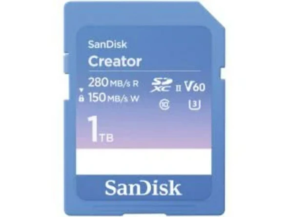 SanDisk Creator 1TB SDSDXEP-1T00-GNCIS 280MB/s UHS-II SDXC 6K-4K UHD V60 Hafıza Kartı