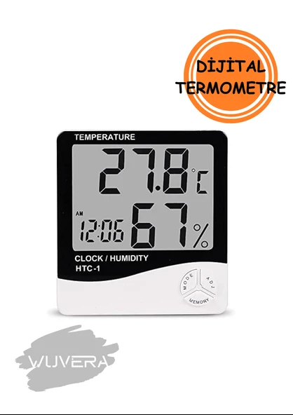 Wuvera Dijital Oda Termometresi – Hassas Sıcaklık ve Nem Ölçümü - 1