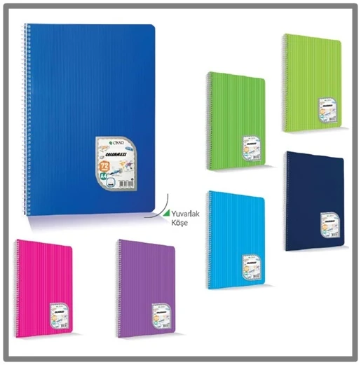 Çınar 96 Yaprak Çizgili A4 Defter Spiralli Pp Kapak - 2 adet
