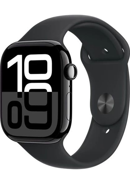 Apple Watch Series 10 Gps 46MM Jet Black Aluminium Case With Black Sport Band - S/m - Siyah/S - M