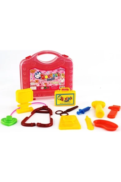 Funny Toys Çantalı Doktor Seti 11 Parça Kırmızı Kutuda
