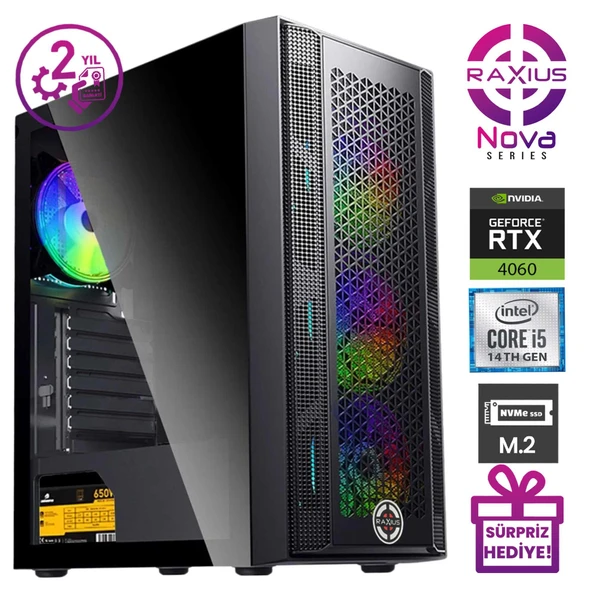 RaXius Nova G1 i5 4060-144A12 i5-14400F 16GB 1TBSSD RTX4060 W11P Gaming Masaüstü Bilgisayar - 2