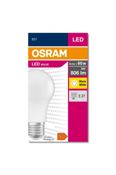 Osram Led 8.5W 2700K E27 Duy Sarı Işık Ampul - 4