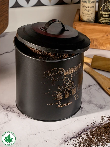 Metal Kapaklı Saklama Kabı Erzak Kabı Organizer Kutu (Anne Kız Lezzetli Mutfaklar Baskılı) - 3