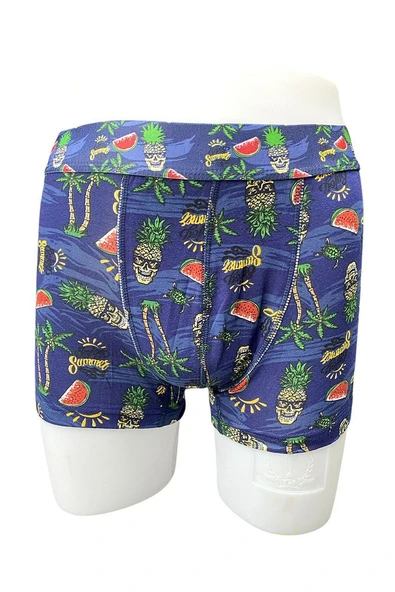 Zenura Erkek Desenli Boxer - Tropikal Kuru Kafa Tasarım – 2304b - 2