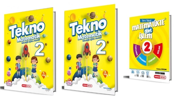 KIRMIZI BEYAZ YAYINLARI 2.SINIF MATEMATİK 1/2- MATEMATİKTE DÖRT İŞLEM 3'LÜ SET