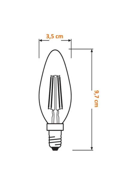 Osram Led Flament 4.8W 2700K 470lm E14 Duy Sarı Işık Dim Edilebilir Ampul - 8