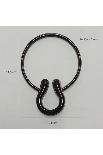 Metal Çanta Sapı. Çiftinin Fiyatıdır. Tel kalınlığı 6 mm Dış Çapı 10,5 cm ürün görseli