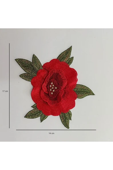 10 Adet Kırmızı Güllü Dikme Nakış ürün görseli