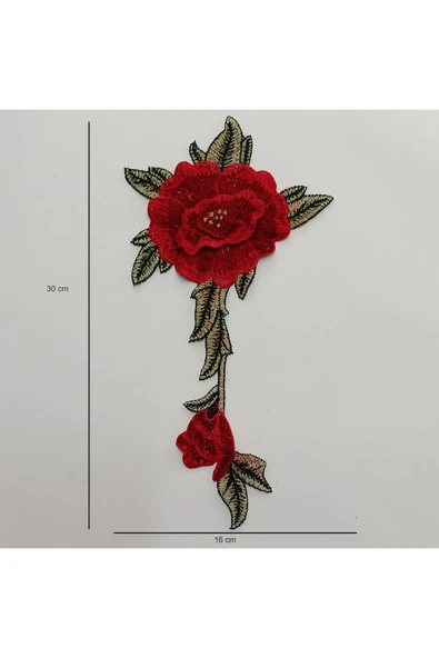 8 Adet Kırmızı Güllü Dikme Nakış ürün görseli